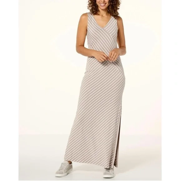 Nina Leonard | Dresses | Nwt Nina Leonard Sleeveless Mixed Stripe Maxi Dress  Size Medium | Poshmark